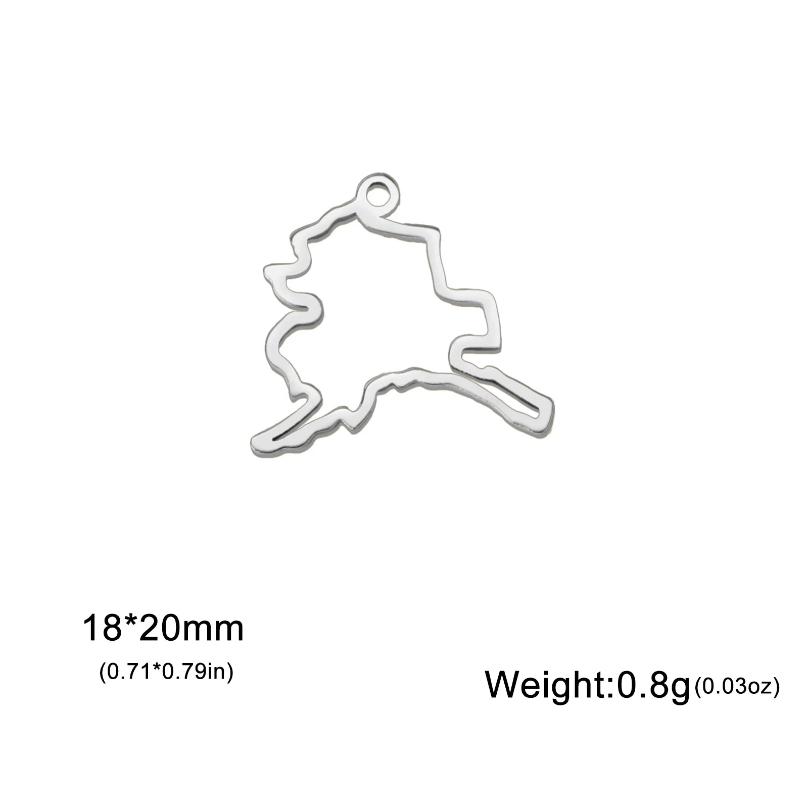 EUEAVAN 10pcs United States New York Washington State Map Pendant for Necklace Stainless Steel Charm DIY Jewelry Making Supplies