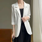 Women's Fashionable fashion Notched Collar Long Sleeve Ladies Outerwear Stylish Tops Women Thin Black Blazers Suit 2025