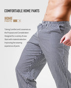 Pajama Pants Men's Pants Pure Cotton Home Pants Thin Summer Loose Plaid Cotton Home Pants Spring & Fall Air-Conditioned Pants