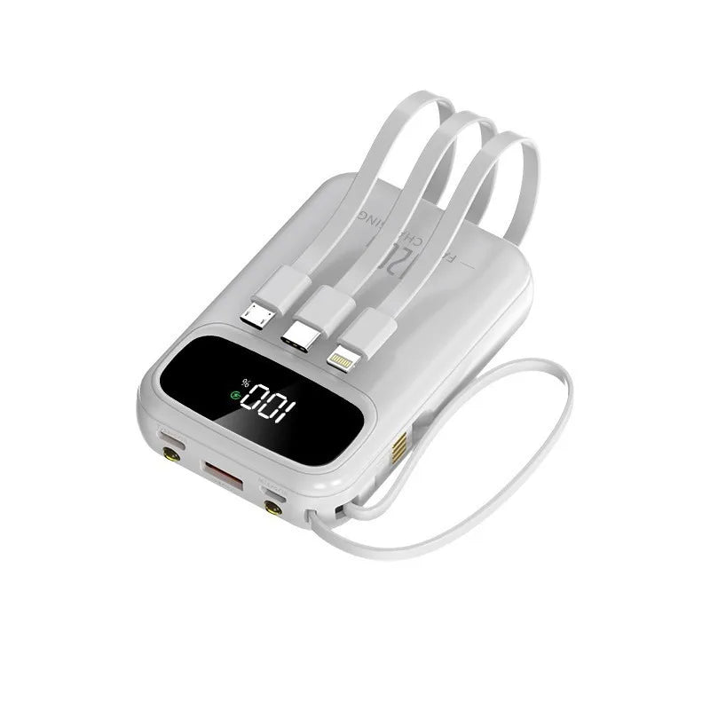 120W Power Bank Super Fast Charging 20000mAH Large Capacity 4 Cables Portable 22.5W Mobile Source Battery Mini