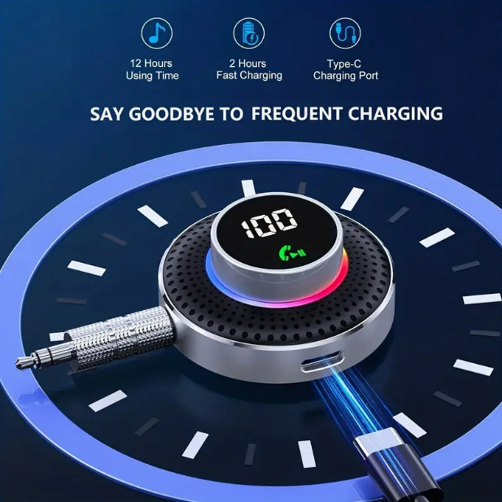 Handsfree Calling Car Kit Bluetooth Wireless Receiver 3.5mm Aux Wireless Music Receiver Support Connecting 2 Devices Car Adapter