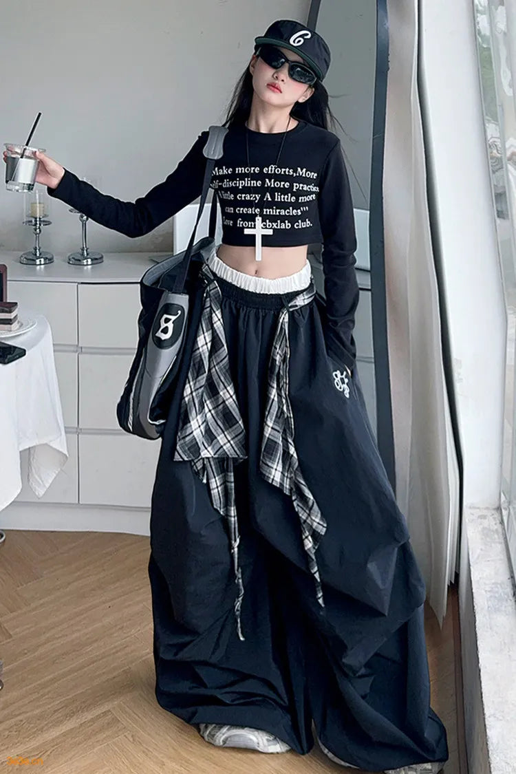 Pants Two Pieces Set Grid Trousers Tops Suits Casual Daily Childrens Clothes 2025 New Fashionable Children Autumn Clothing Girls