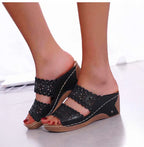 Sandals Shoes Women Summer Platform Shoes Woman Slip On Walking Shoes Wedge Women's Sandals Retro Woman Slippers Female Footwear