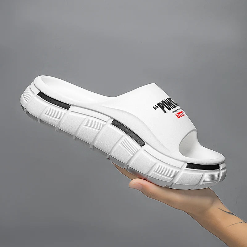 Men's Slippers for Home Use with Letter Patterns in Multiple Colors.Summer Soft Anti-slip Quick-drying and Lightweight Sandals