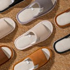 Slippers for Men，Non-Slip Soft-Soled Indoor House Slippers for Spring&Summer, All-Season Linen Home Comfortable Slippers
