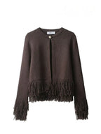 HH Women Bow Lace-Up Sweater Tops White O-Neck Short Sleeve Pockets Single-Breasted Female Fashion Casual Knitted Cardigan