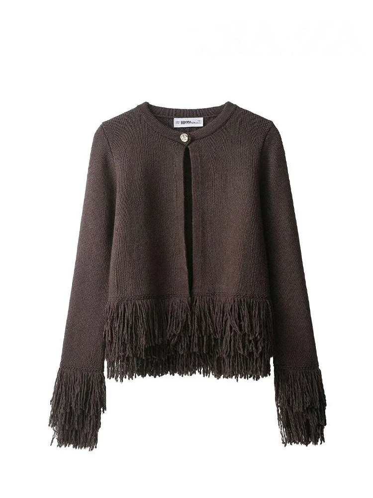 HH Women Bow Lace-Up Sweater Tops White O-Neck Short Sleeve Pockets Single-Breasted Female Fashion Casual Knitted Cardigan