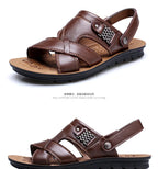 2024 New Men's Sandals Luxury Genuine Leather Men Shoes Casual Non-slip Beach Slippers Comfortable Open Toe Men Sandalias 38-47