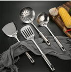 Kitchen Stainless Steel Korean Style Kitchenware Pots Set Cooking Tableware Food Rice Soup Spoon Colander Spatula Accessories