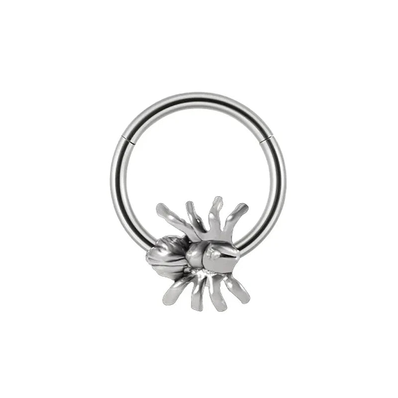 1PC Steel Moon Star Septum Piercing Hinged Segment Nose Ring Septum Clicker Cartilage Tragus Clicker Body Piercing Jewelry 16G