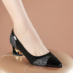 Women'S 4cm High Heels Elegant Fashion Red Pointed Toe Dress Office Shoes Wedding Bridal Loafers Party Shoes