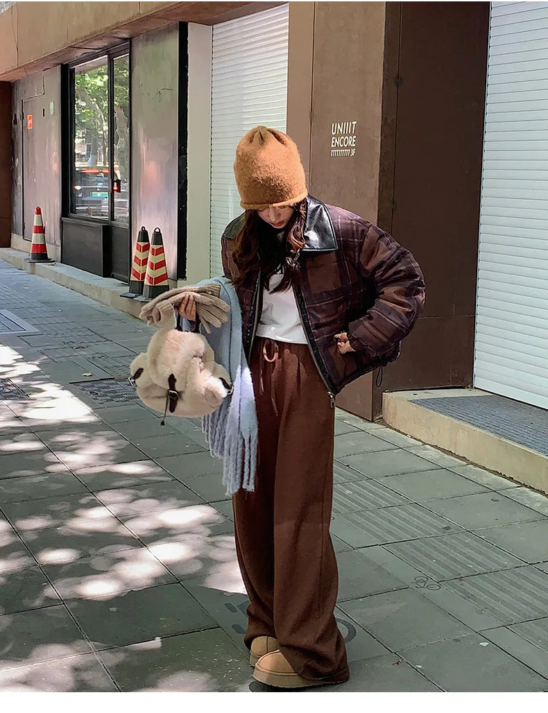 2025 New Korean Winter Women Down Cotton Jacket Parkas Short Cotton Padded Turn Down Collar Ladies Quilted Outerwear