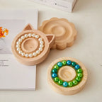 1pc DIY Wooden Beading Design Board Suitable For Jewelry Making Bracelets Necklaces Crafts Tray Practical Display