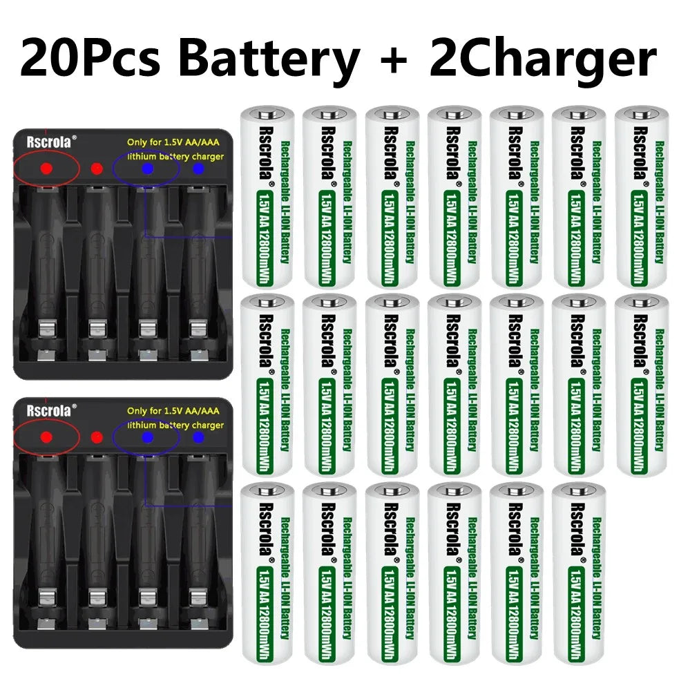 Portable AA Rechargeable Battery Fast Charge 1.5v Li-ion Battery Smart Battery Charge Protection Waterproof Dustproof Shockproof