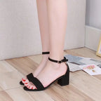 Heeled Sandals Women 2024 Elegant Woman Shoes with Low Heels Luxury Designer Block Heel Sexy Best Selling Products