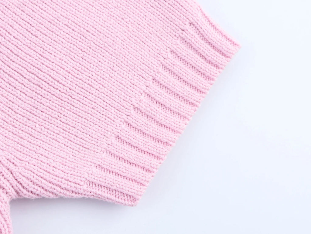 Women Bow Tie Coat Casual Knitted Cardigan Femmes Short Sleeve Women's Clothing Knitwear Outerwears 2142007