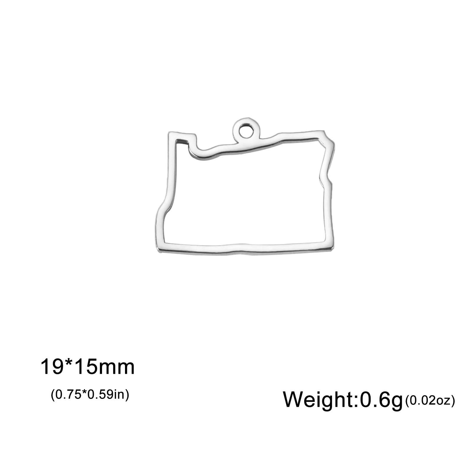 EUEAVAN 10pcs United States New York Washington State Map Pendant for Necklace Stainless Steel Charm DIY Jewelry Making Supplies