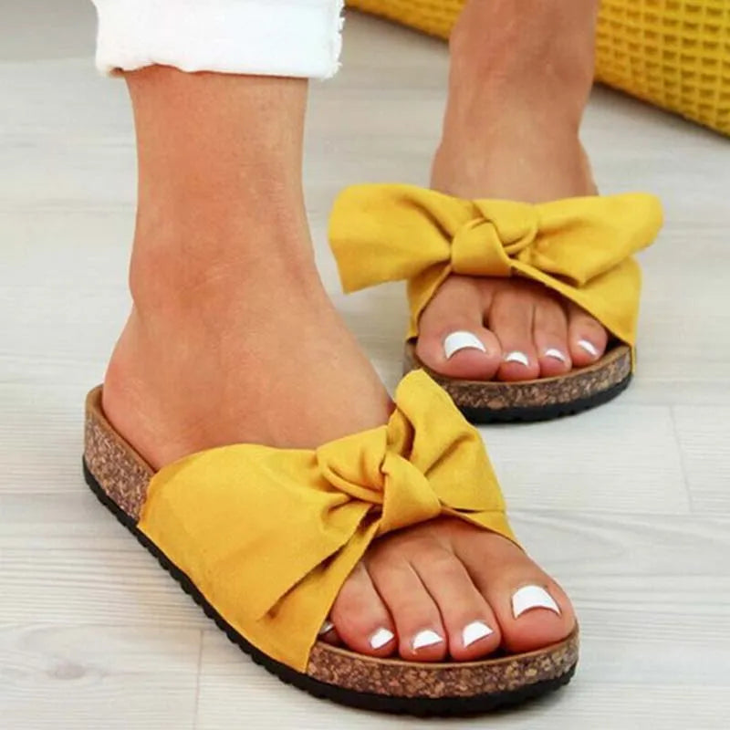 Women's Sandals 2022 Summer Platform Retro Sandals Woman  Fashion Bow Leopard Beach Slippers Women Plus Size