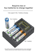 AA/AAA Battery Charger 4 Slots Intelligent LED Indicator USB C Micro Charger for Ni-MH/Ni-Cd Rechargeable AA/AAA Battery Charger