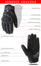 Autumn Winter Motorcycle Riding Gloves for Women Men Warm Fall-proof Windproof Moto Glove Colorful Reflective Touchscreen Glove