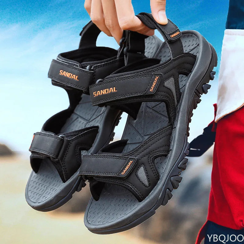Men's Sandals 2022 Beach and Sea Casual Shoes Sandal for Men Summer Male New Slippers Wears Genuine Leather Man Flip Flops