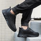 Men's Shoes Summer Men Sneakers Comfortable Classic Casual Flat Shoes Outdoor Walking Sport Black Shoe Man PU Leather Masculino