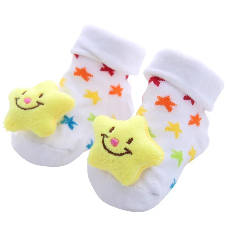 Fall Winter 0-1 Year Old Baby Socks Cute 3D Cartoon Doll Socks Warm Cute Socks Baby Girl Boy Socks