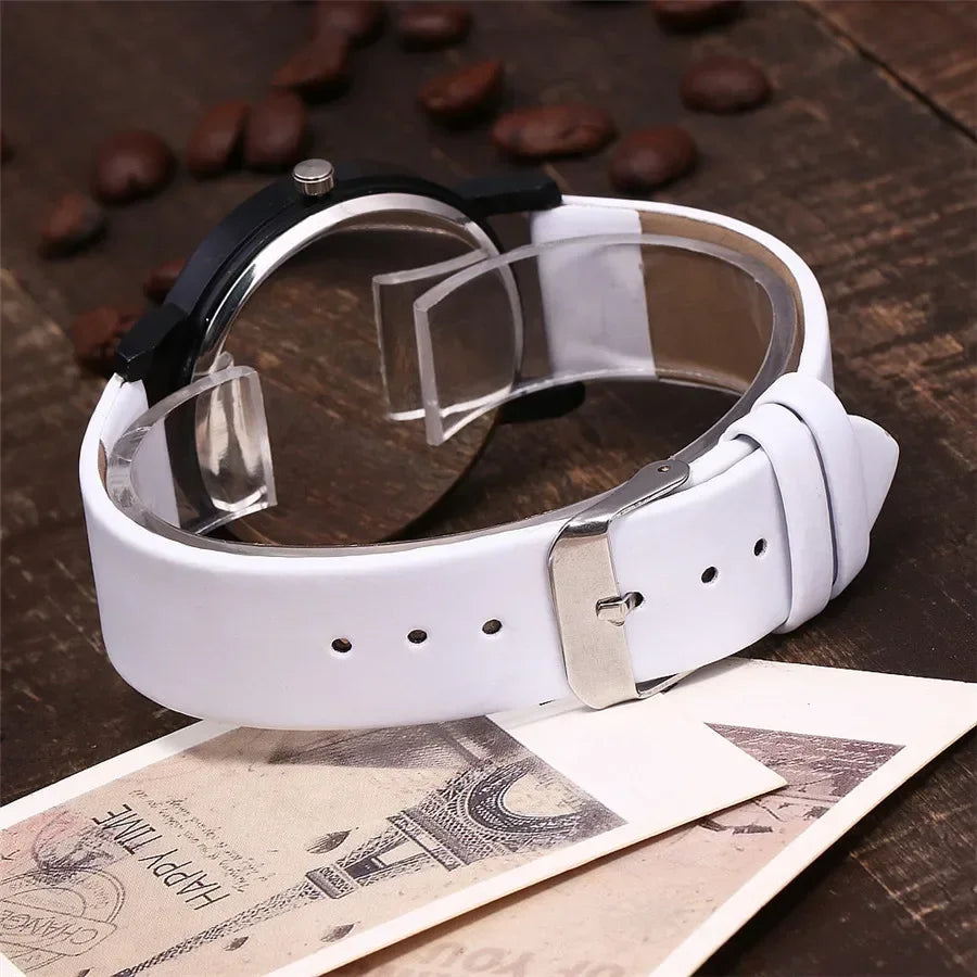 Couple Watch Simple Men Women Casual Quartz Watches Ins Fashion White & Black Watches Women's Clock Watch for Girls