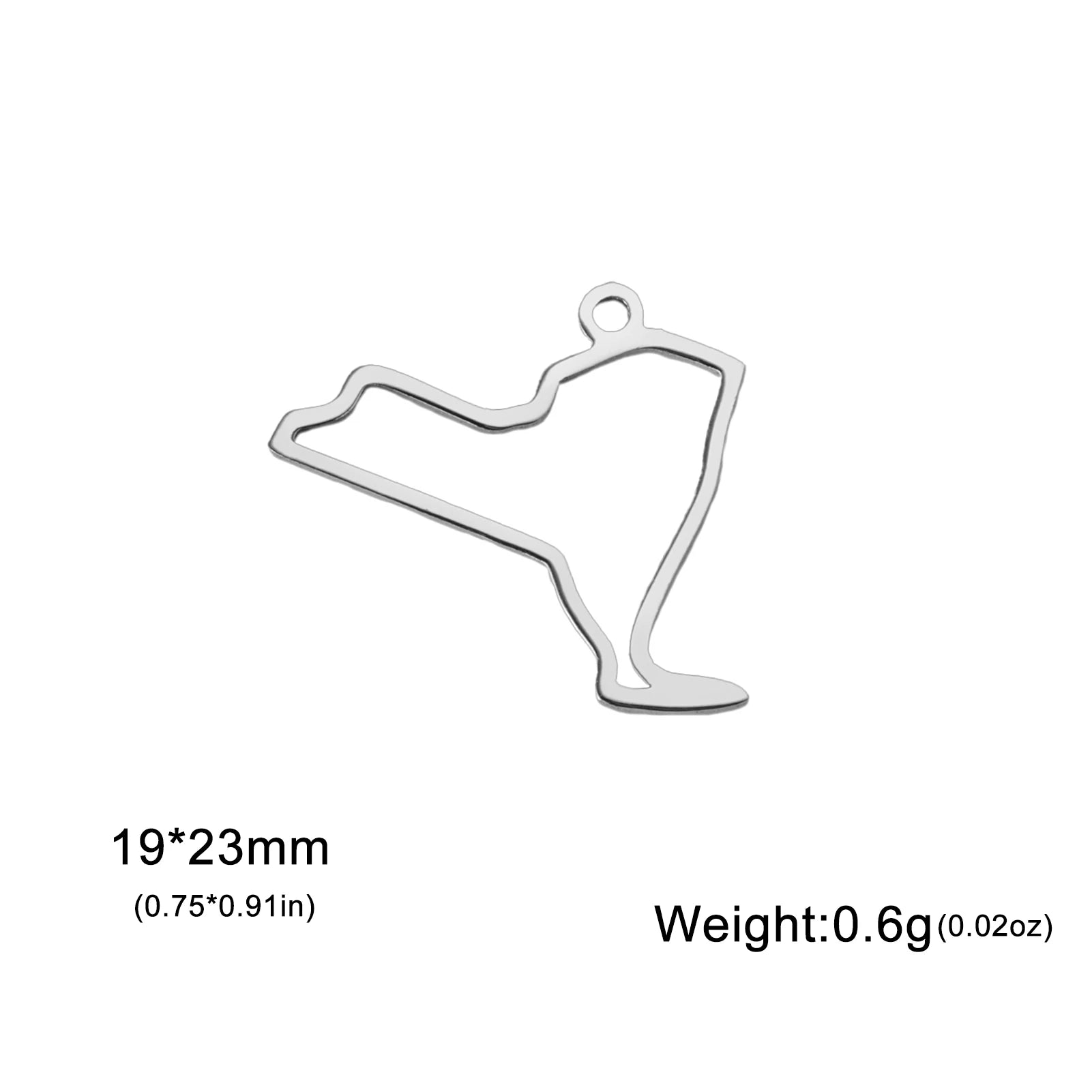 EUEAVAN 10pcs United States New York Washington State Map Pendant for Necklace Stainless Steel Charm DIY Jewelry Making Supplies