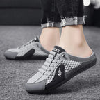 Men's Casual Slippers  Summer Comfortable Anti Slip Mesh Breathable Men's Sports Shoes Lightweight Soft Soled Half Slippers