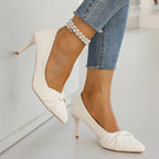 Women' Classics White High Heel Pumps Fashion Pointed Toe Banquet Dress Shoes Woman Plus Size Autumn Stiletto Heeled Pumps Mujer