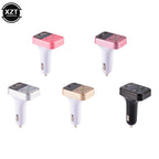 Car Handsfree Wireless Bluetooth-Compatible 5.0 FM Transmitter LCD MP3 Player Car Accessories Dual USB Charger FM Modulator