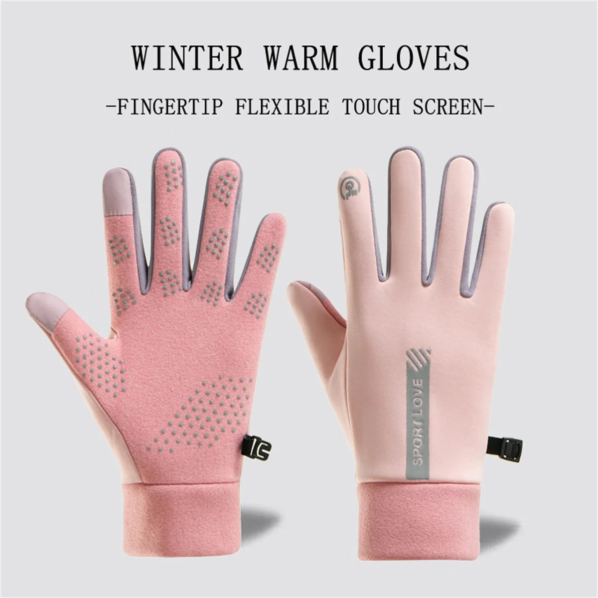 Winter Gloves for Women, Fleece-Lined, Windproof, Cold-Proof, Warm, Touchscreen-Compatible, Non-Slip, for Driving, Riding Motorcycles, Outdoor, Men's Gloves