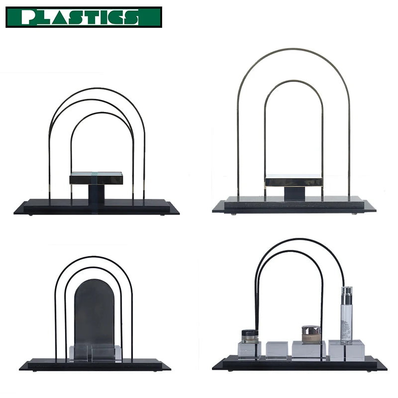 2022 New Style Counter acrylic Cylinder Cosmetic Skincare display stand Makeup Displays