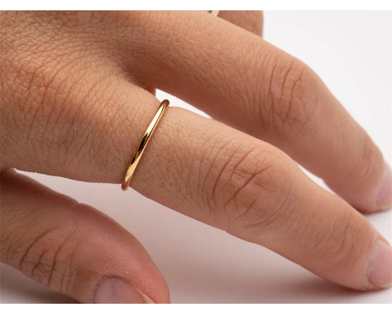 14K gold filled Essential Stacking Ring 1.5MM Thickness Knuckle Ring Boho Gold Jewelry Minimalism Stacking Boho Ring for Women