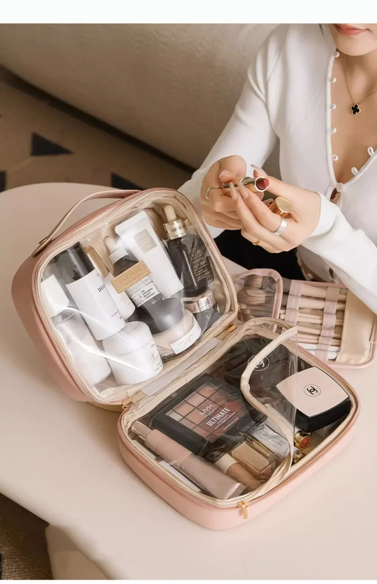 Cosmetic bag  new high-end exquisite portable travel portable toiletry bag large capacity cosmetics storage bag women handbags