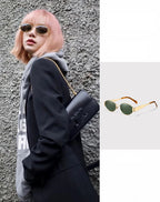 New Sunglasses For Women And Men UV400 Sun Glasses Alloy Oval Eyewear