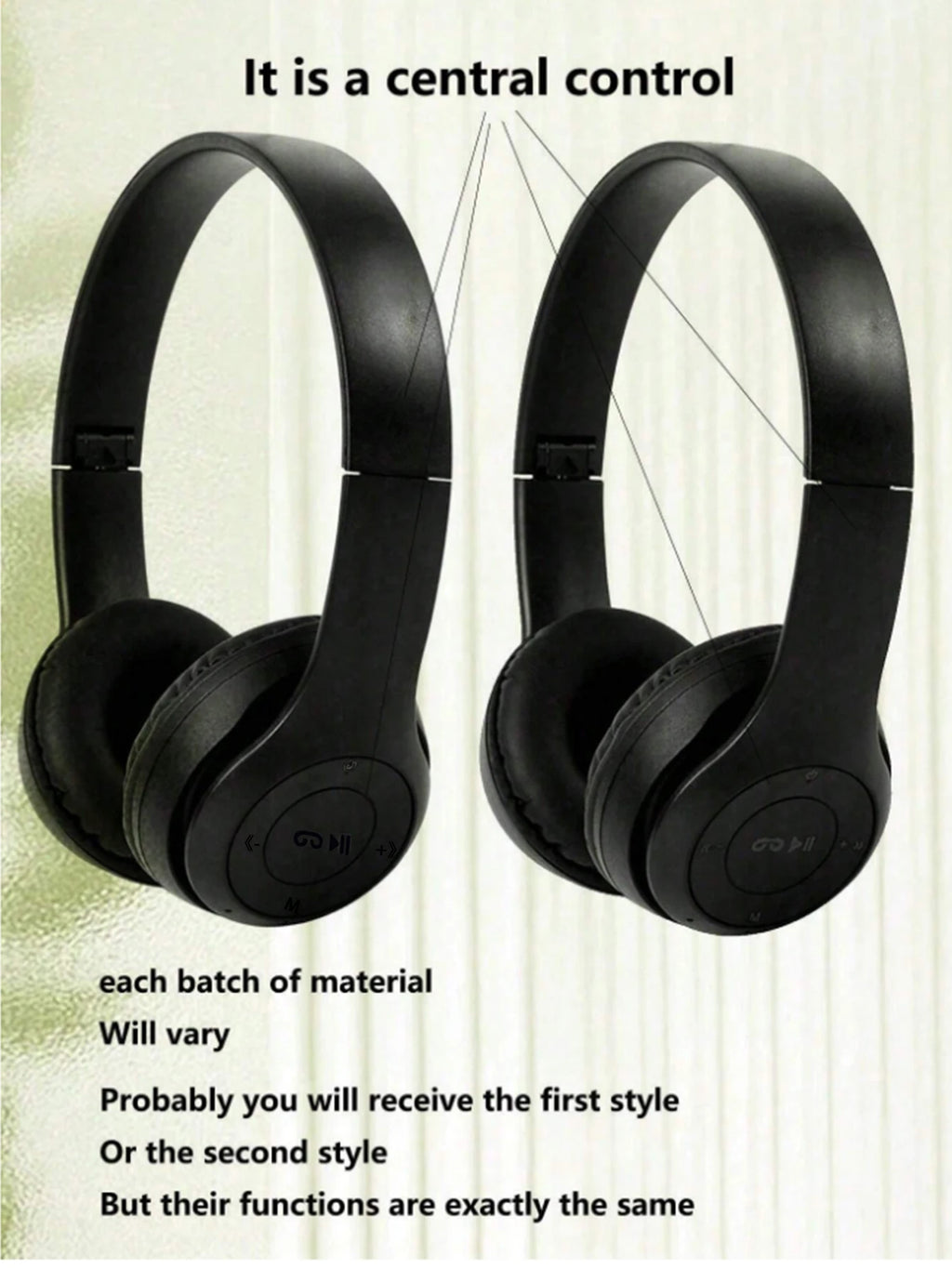 Foldable wireless Bluetooth headphones, over-ear heavy bass headphones