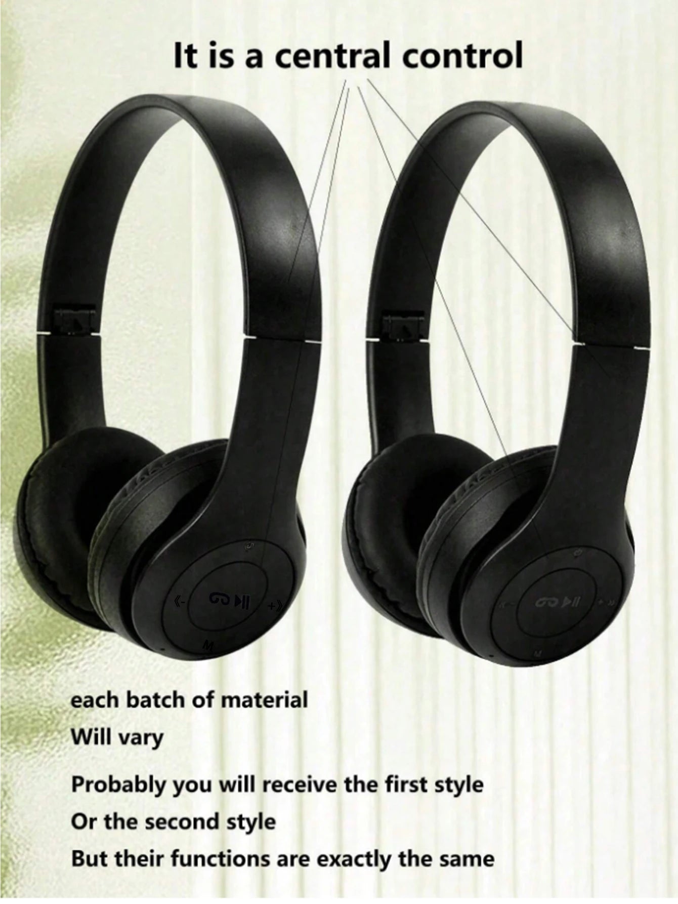 Foldable wireless Bluetooth headphones, over-ear heavy bass headphones