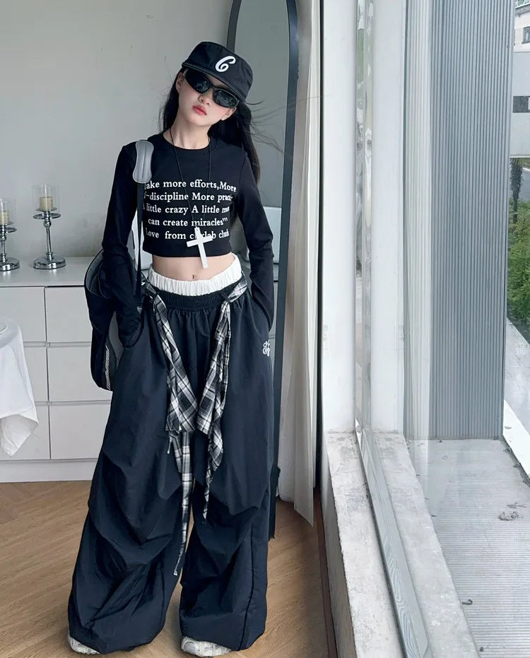 Pants Two Pieces Set Grid Trousers Tops Suits Casual Daily Childrens Clothes 2025 New Fashionable Children Autumn Clothing Girls