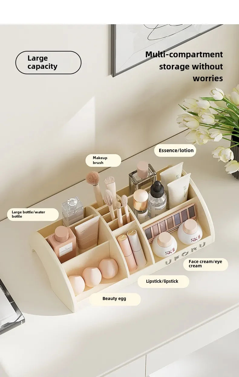 Cosmetics Storage Box Home Advanced Sense Dressing Table Desktop Capacity Multi-functional Skin Care Products Compartment Shelf