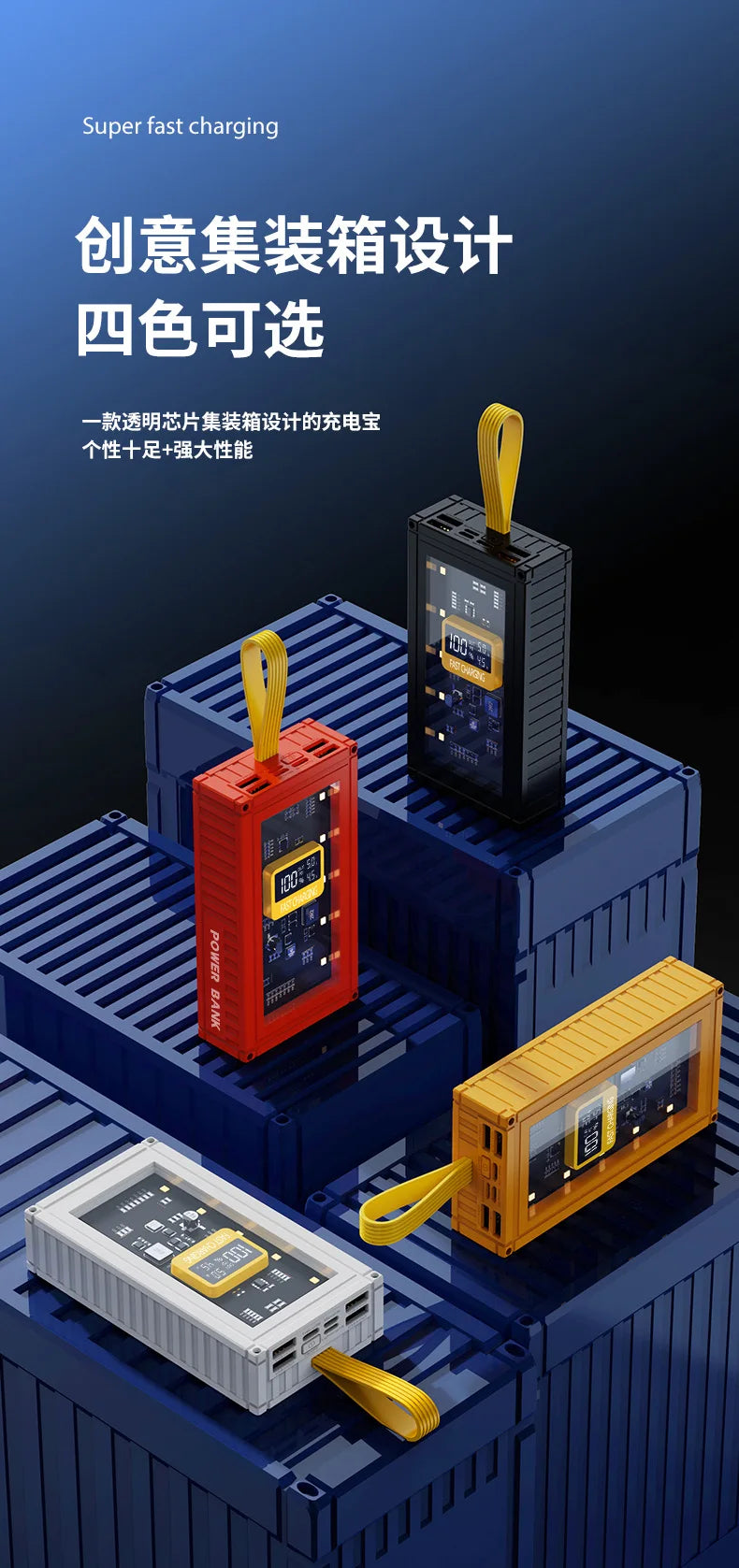 PowerBank 50000mAh 30000mAh 20000mAh Spare battery Portable Charger Mobile External Battery Fast charging For Camping iPhone