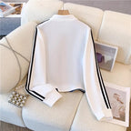 Pant Set Women Two Piece Sets Denim Splice Zipper Matching Sets Casual Coats Wide Leg Long Pants Lace Up Elastic Waist 2025