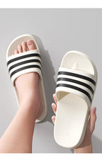 Cold slippers for women in summer, fashionable outerwear for couples, thick soled, non slip, one line mop, bathroom slippers