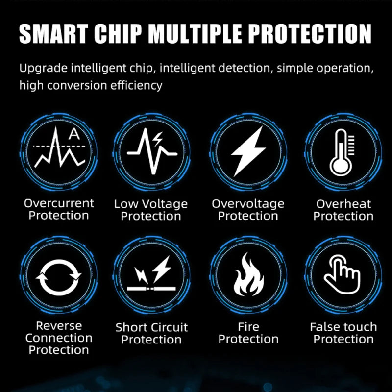 E-FAST Car Battery Chargers 12V/6A Full Automatic Battery Chargers Maintainer Portable Trickle Chargers Battery Desulfator