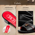 Women's Slippers 2025 Luxury Brand New Retro Design Mid Heel Red Black Slippers Casual Shoes