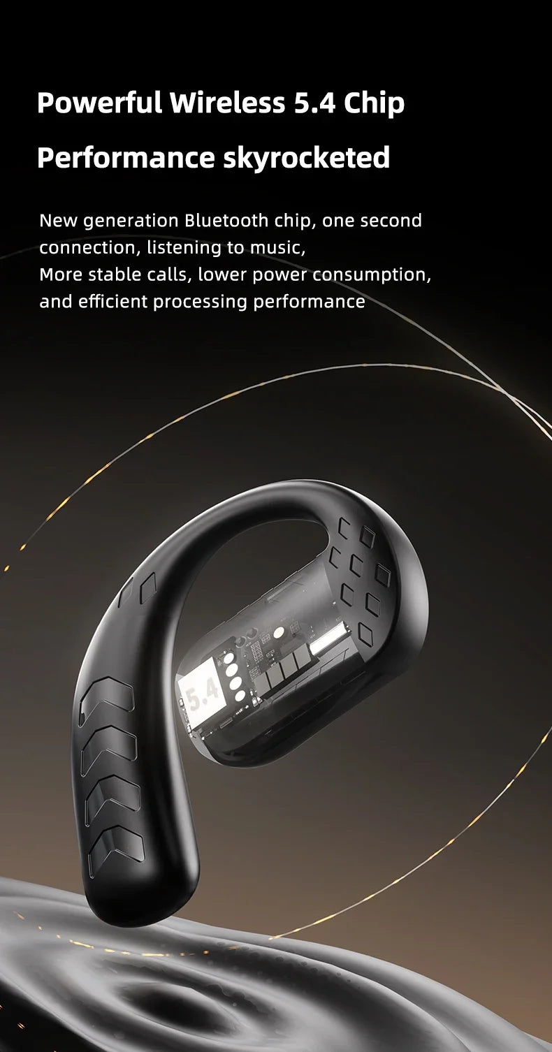 Handsfree Headset Bluetooth Noise Canceling Sports Waterproof Compatible HiFi Stereo Ear Hook Wireless Single Earphone Driving
