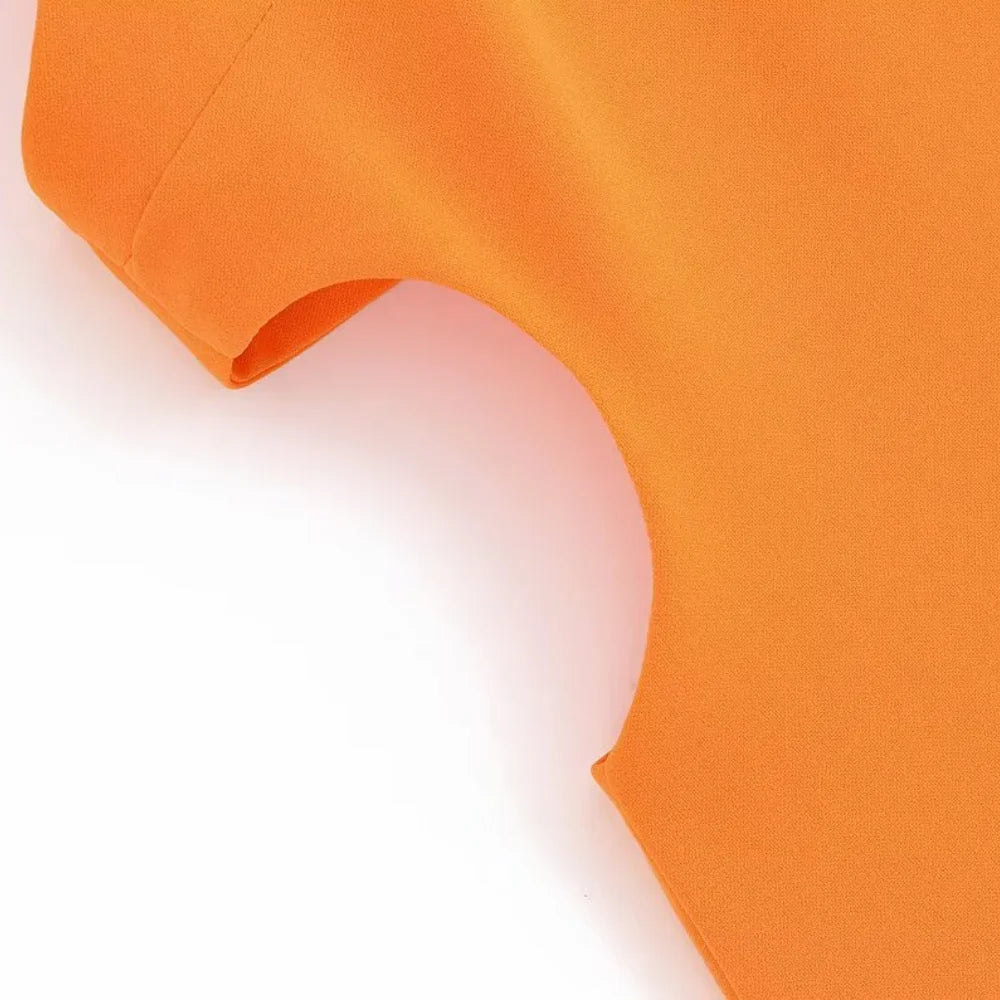 Women's Stitch Fit Short Dress Round Neck Hanging Neck Sleeveless Open Back Button Zipper Opening Spring/Summer New Fash