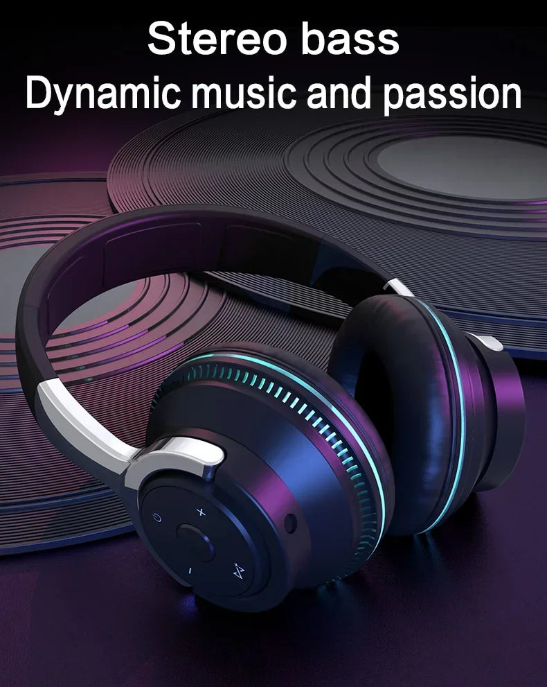 Wireless Bluetooth Headphones Hi-Res Audio Over The Earphone Bluetooth 5.3 Wired Dual-mode Headset with Microphone AUX Cable