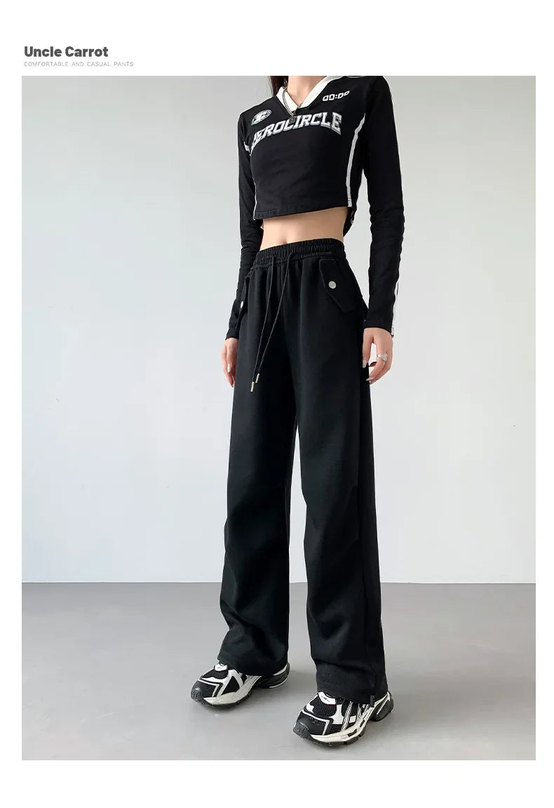 pants for women in autumn 2025 new loose fitting straight tube casual high waist wide leg pants women y2k streetwear Cargo pants